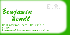 benjamin mendl business card